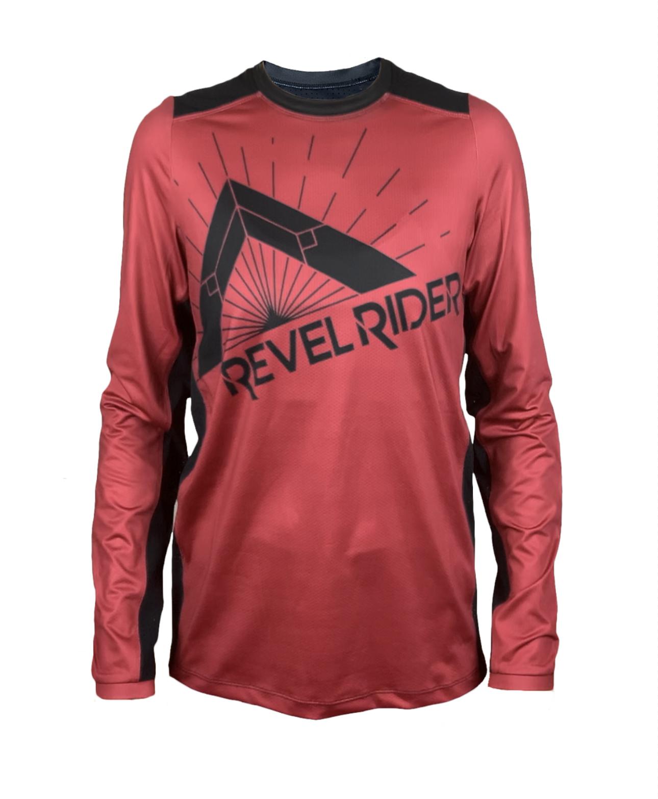 Rebel Pedal Red Women's Long Sleeve Mountain Bike Jersey
